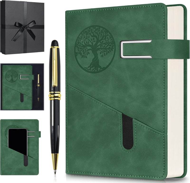 OFFIGIFT Lined Notebook Journal for Men Women, 365 Pages Numbered College Ruled Notebook, Hardcover Leather Journal with Pen & Gift Box, Thick Daily Diary, Professional Notebooks for Work, School, Business, A5 - Image 1